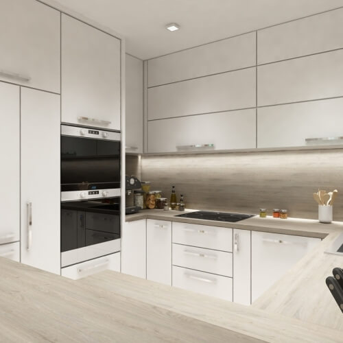Moderní obývací pokoj s kuchyní